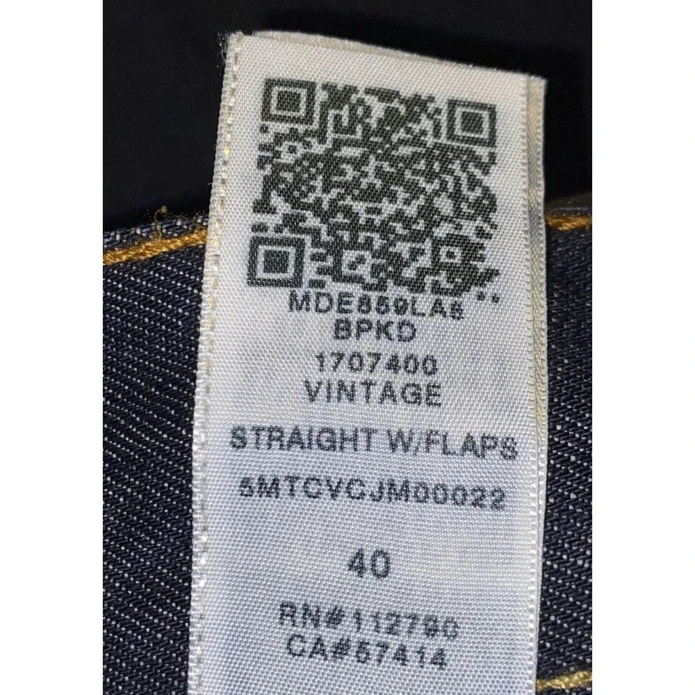 True Religion Jeans Men's 40x33 Vintage Rare Straight Flaps Orange Stitching New